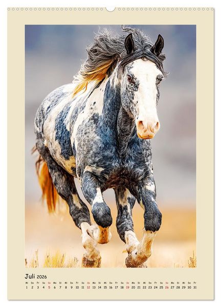 Produktbild: Amerikanische Mustangs. Symbole f&uuml;r Freiheit und Pioniergeis (Wandkalender 2026 DIN A2 hoch), CALVENDO Monatskalender