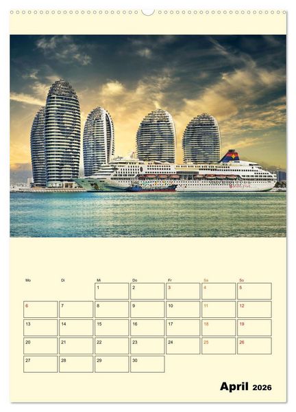 Produktbild: Kreuzfahrtschiffe - die Welt ist dein Ziel (Wandkalender 2026 DIN A2 hoch), CALVENDO Monatskalender