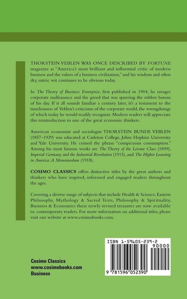 Produktbild: The Theory of Business Enterprise