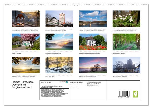 Produktbild: Heimat Entdecken - Odenthal im Bergischen Land (hochwertiger Premium Wandkalender 2026 DIN A2 quer), Kunstdruck in Hochglanz