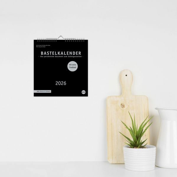 Produktbild: Premium-Bastelkalender schwarz mittel 2026