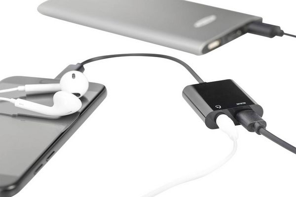 Produktbild: Digitus Audio Adapterkabel [1x USB-C&reg; Stecker - 2x USB-C&reg; Buchse, Klinkenbuchse 3.5 mm] AK-300400-002-S 20.00 cm Geschirmt, doppelt geschirmt