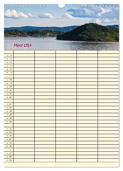 Produktbild: Familienplaner Norwegen (Wandkalender 2026 DIN A3 hoch), CALVENDO Monatskalender