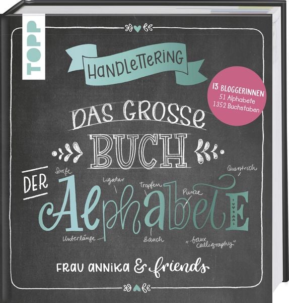 Handlettering. Das große Buch der Alphabete, Gebundene Ausgabe von Yasmin Reddig,Frau Annika,Sandra Mesas,Dots and stripes,Sue Hiepler, Frechverlag