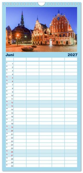 Produktbild: Familienplaner 2027 - Riga - Paris des Ostens mit 5 Spalten (Wandkalender, 21 x 45 cm) CALVENDO