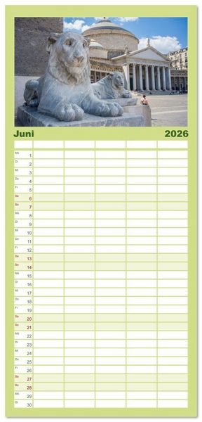 Produktbild: Familienplaner 2026 - Wundersch&ouml;nes Neapel - Bella Napoli mit 5 Spalten (Wandkalender, 21 x 45 cm) CALVENDO