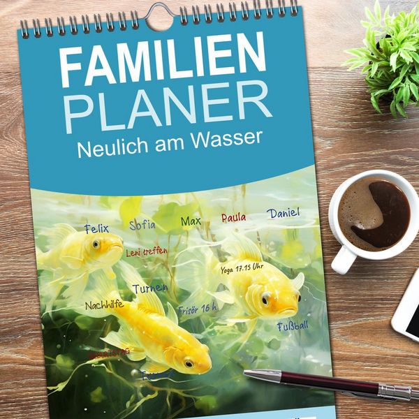 Produktbild: Familienplaner 2026 - Neulich am Wasser mit 5 Spalten (Wandkalender, 21 x 45 cm) CALVENDO