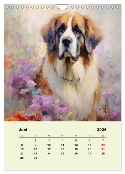 Produktbild: Gro&szlig;e Hunde. Sch&ouml;ne Aquarelle von tollen Tieren (Wandkalender 2026 DIN A4 hoch), CALVENDO Monatskalender