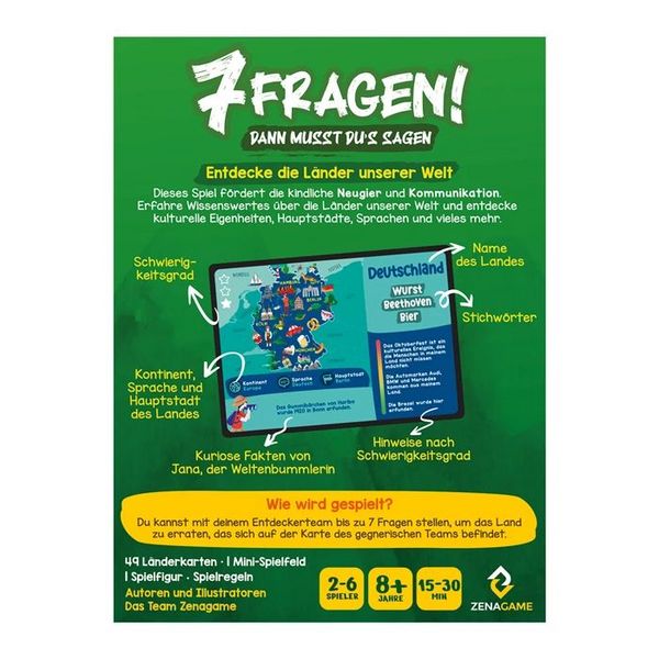 Produktbild: ZENAGAME - 7 Fragen! Dann musst Dus sagen L&auml;nder