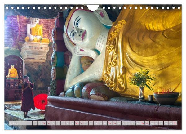 Produktbild: IM REICH DES BUDDHA - DER ROTE SCHIRM (Wandkalender 2027 DIN A4 quer), CALVENDO Monatskalender