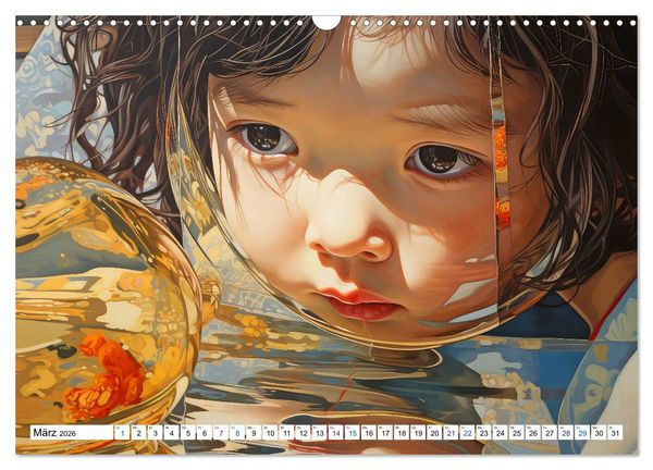 Produktbild: Surrealismus trifft asiatisch anmutende Gesichter (Wandkalender 2026 DIN A3 quer), CALVENDO Monatskalender