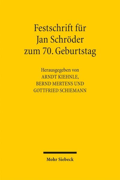 Produktbild: Festschrift f&uuml;r Jan Schr&ouml;der zum 70. Geburtstag