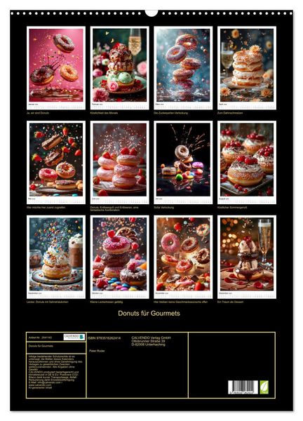 Produktbild: Donuts f&uuml;r Gourmets (Wandkalender 2026 DIN A2 hoch), CALVENDO Monatskalender
