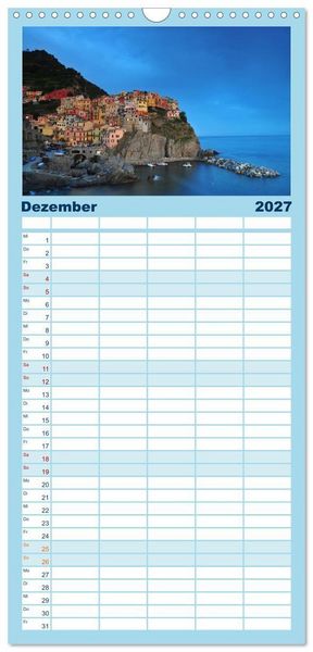 Produktbild: Familienplaner 2027 - Cinque Terre - die bunten D&ouml;rfer Liguriens mit 5 Spalten (Wandkalender, 21 x 45 cm) CALVENDO