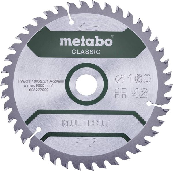 Metabo MULTI CUT CLASSIC 628277000 Kreissägeblatt 160 x 20 x 1.4 mm Zähneanzahl: 42 1 St.