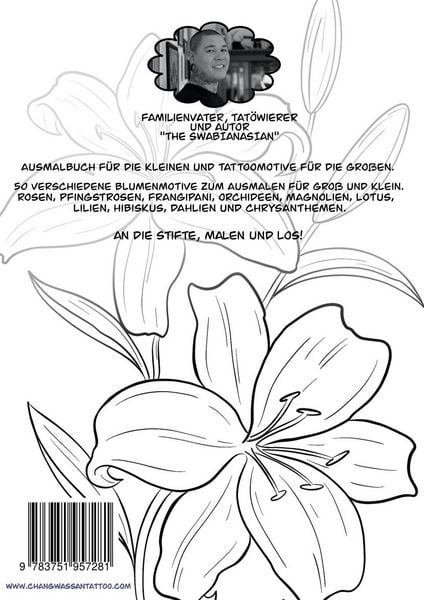 Produktbild: Dein Blumen Tattoo Ausmalbuch Vol.1