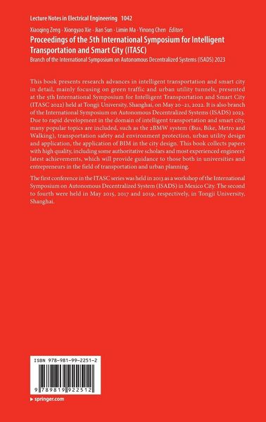 Produktbild: Proceedings of the 5th International Symposium for Intelligent Transportation and Smart City (ITASC)