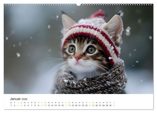 Produktbild: Zauberhafte Katzenbabys (hochwertiger Premium Wandkalender 2026 DIN A2 quer), Kunstdruck in Hochglanz