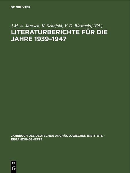 Produktbild: Literaturberichte f&uuml;r die Jahre 1939&ndash;1947