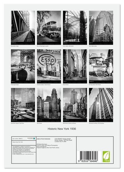 Produktbild: Historic New York 1936 (Wall Calendar 2026 DIN A4 portrait), CALVENDO 12 Month Wall Calendar