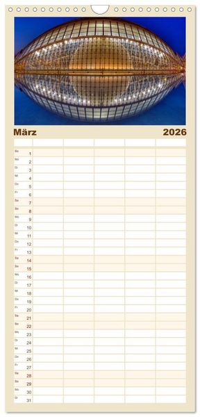 Produktbild: Familienplaner 2026 - Moderne Architektur in Valencia mit 5 Spalten (Wandkalender, 21 x 45 cm) CALVENDO