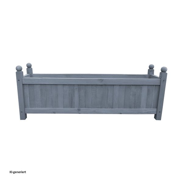 Produktbild: HTI-Living Holz-Pflanzkasten in Grau Blumenk&uuml;bel f&uuml;r Garten, Terrasse und Balkon
