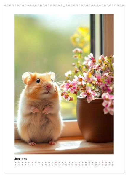 Produktbild: Goldhamster Geschichten (Wandkalender 2026 DIN A2 hoch), CALVENDO Monatskalender