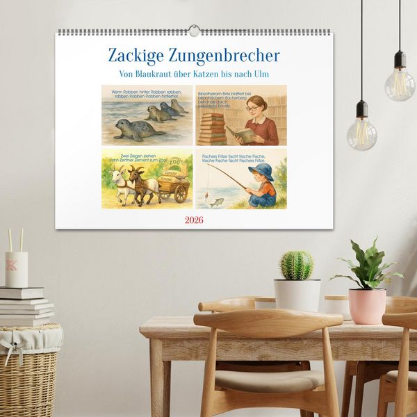 Produktbild: Zackige Zungenbrecher (Wandkalender 2026 DIN A2 quer), CALVENDO Monatskalender