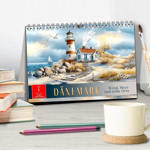 Produktbild: D&auml;nemark - Wind, Meer und stille Orte (Tischkalender 2027 DIN A5 quer), CALVENDO Monatskalender