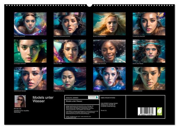 Produktbild: Models unter Wasser (hochwertiger Premium Wandkalender 2026 DIN A2 quer), Kunstdruck in Hochglanz