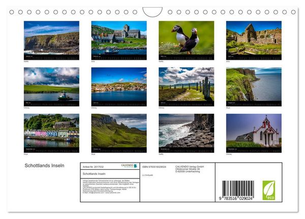 Produktbild: Schottlands Inseln (Wandkalender 2026 DIN A4 quer), CALVENDO Monatskalender
