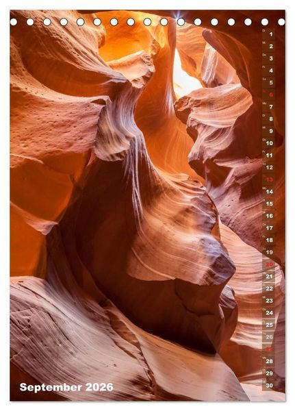 Produktbild: ARIZONA UND UTAH Rote Felsen (Tischkalender 2026 DIN A5 hoch), CALVENDO Monatskalender