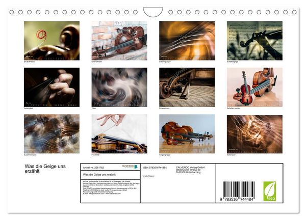 Produktbild: Was die Geige uns erz&auml;hlt (Wandkalender 2026 DIN A4 quer), CALVENDO Monatskalender