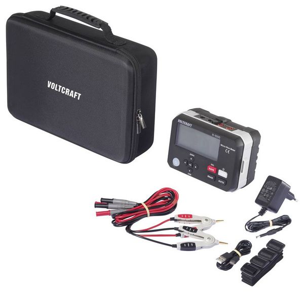 Produktbild: VOLTCRAFT R-1000 Mikroohmmeter 1 &micro;Ω 1A Datenspeicher Akkubetrieb