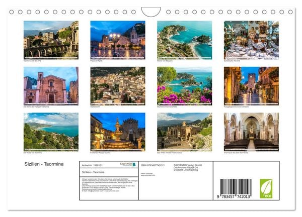 Produktbild: Sizilien - Taormina (Wandkalender 2026 DIN A4 quer), CALVENDO Monatskalender