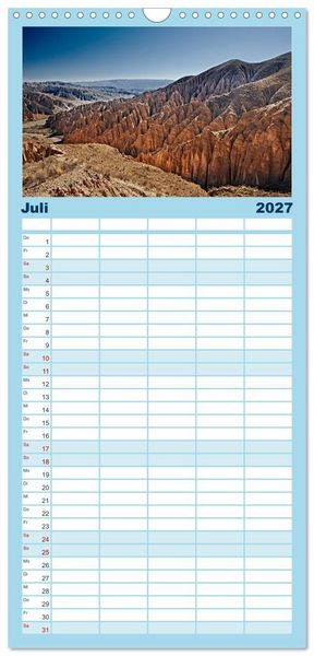 Produktbild: Familienplaner 2027 - Bolivien Andenlandschaften mit 5 Spalten (Wandkalender, 21 x 45 cm) CALVENDO