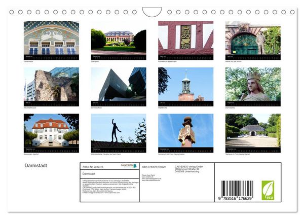 Produktbild: Darmstadt (Wandkalender 2026 DIN A4 quer), CALVENDO Monatskalender