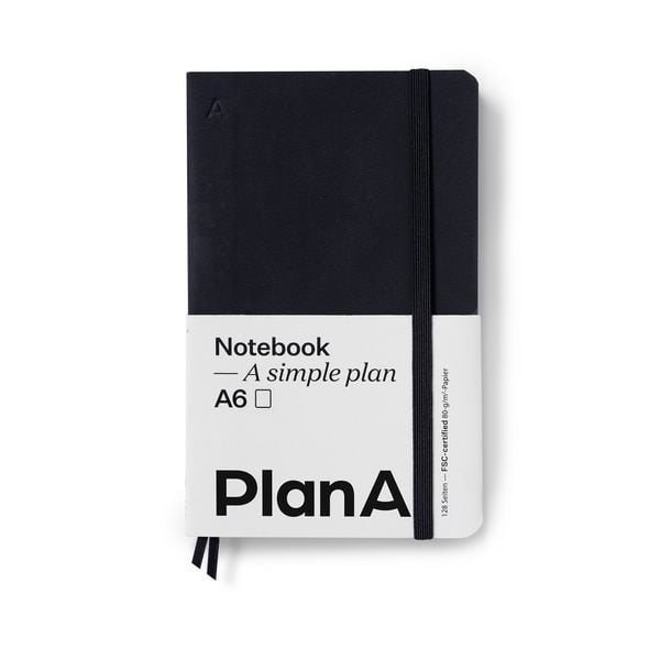 Produktbild: Notizbuch A6 Softcover Blanko Midnight Black