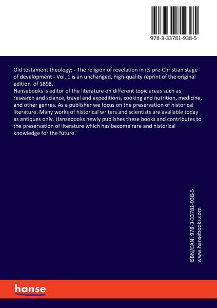 Produktbild: Old testament theology;