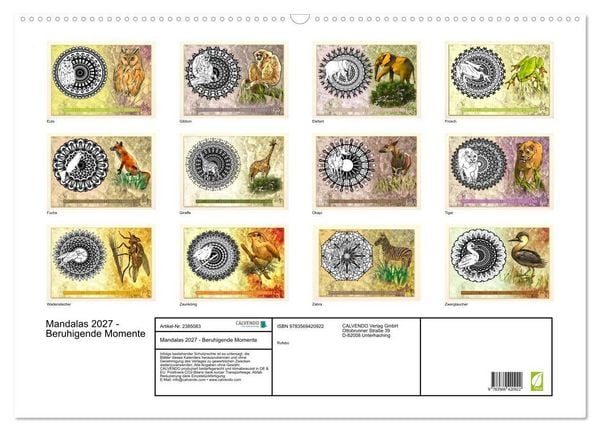 Produktbild: Mandalas 2027 - Beruhigende Momente (Wandkalender 2027 DIN A2 quer), CALVENDO Monatskalender