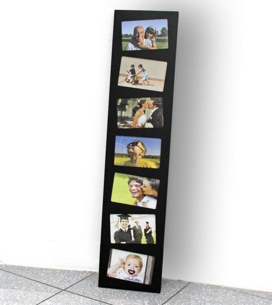 Produktbild: Bilderrahmen Holz, schwarz, f&uuml;r 7 Fotos