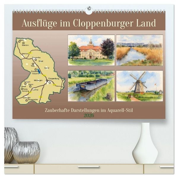Produktbild: Ausfl&uuml;ge im Cloppenburger Land (hochwertiger Premium Wandkalender 2026 DIN A2 quer), Kunstdruck in Hochglanz
