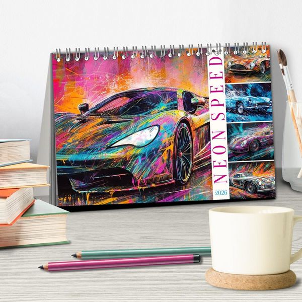 Produktbild: Neon Speed (Tischkalender 2026 DIN A5 quer), CALVENDO Monatskalender