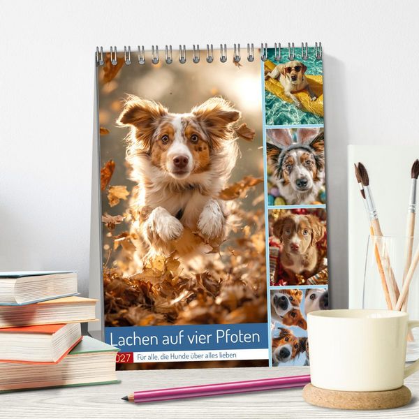 Produktbild: Lachen auf vier Pfoten (Tischkalender 2027 DIN A5 hoch), CALVENDO Monatskalender