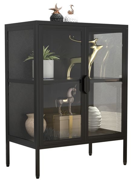 Produktbild: Stahl Glas Standvitrine Vitrine Schaukasten FlokaS
