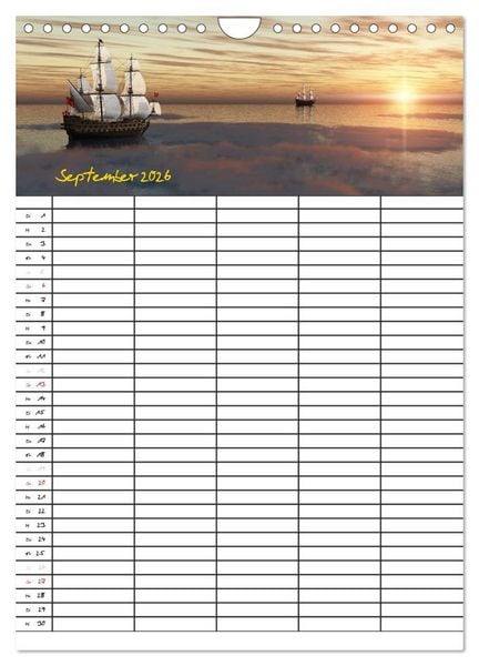 Produktbild: Familienplaner mit sch&ouml;nen Landschaftsbildern (Wandkalender 2026 DIN A4 hoch), CALVENDO Monatskalender