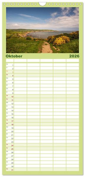 Produktbild: Familienplaner 2026 - Yorkshire - Dales und Coast mit 5 Spalten (Wandkalender, 21 x 45 cm) CALVENDO