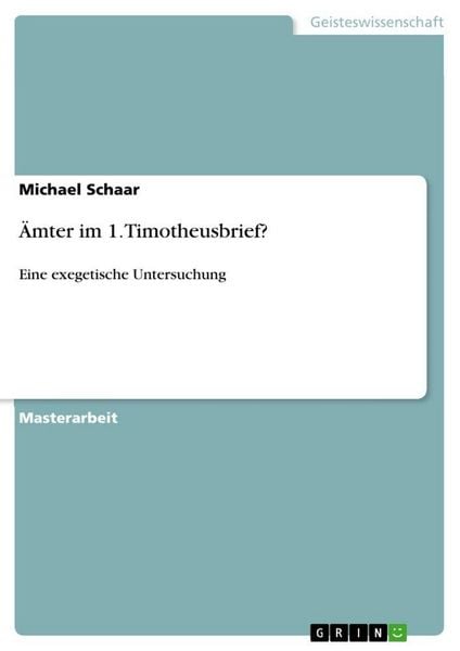 Produktbild: &Auml;mter im 1. Timotheusbrief?
