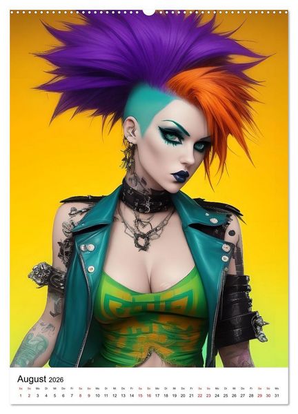 Produktbild: Punk Girls mit einer Prise New Wave (Wandkalender 2026 DIN A2 hoch), CALVENDO Monatskalender