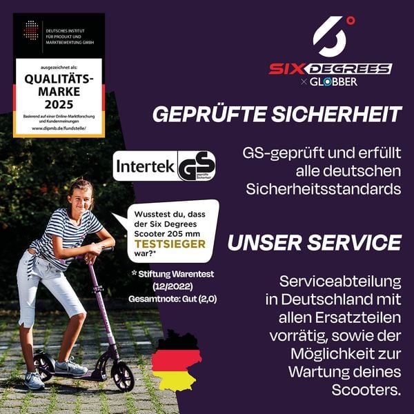Produktbild: SIX DEGREES Aluminium Scooter 205 mm neochrome Special-Edition